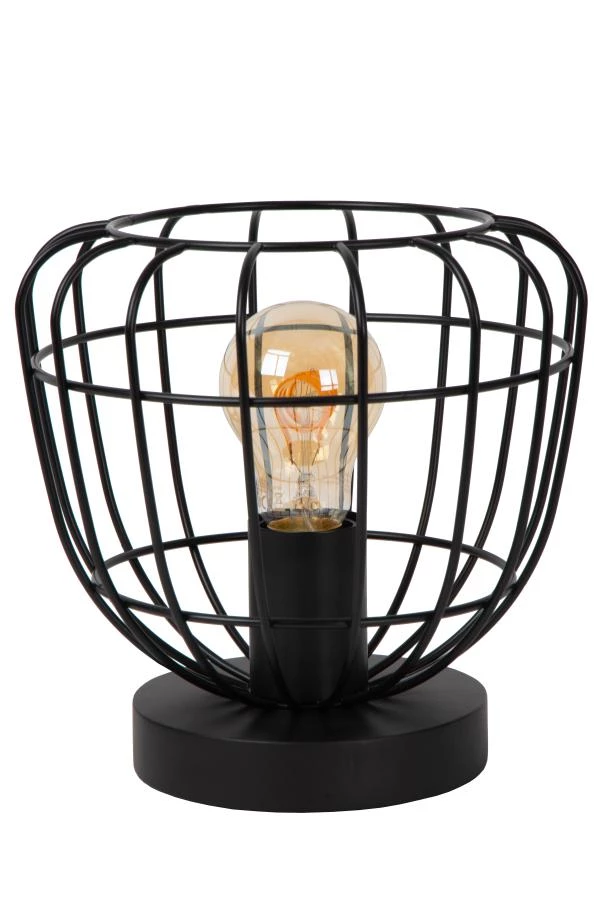 Lucide FILOX - Tafellamp - Ø 20 cm - 1xE27 - Zwart - uitgezet